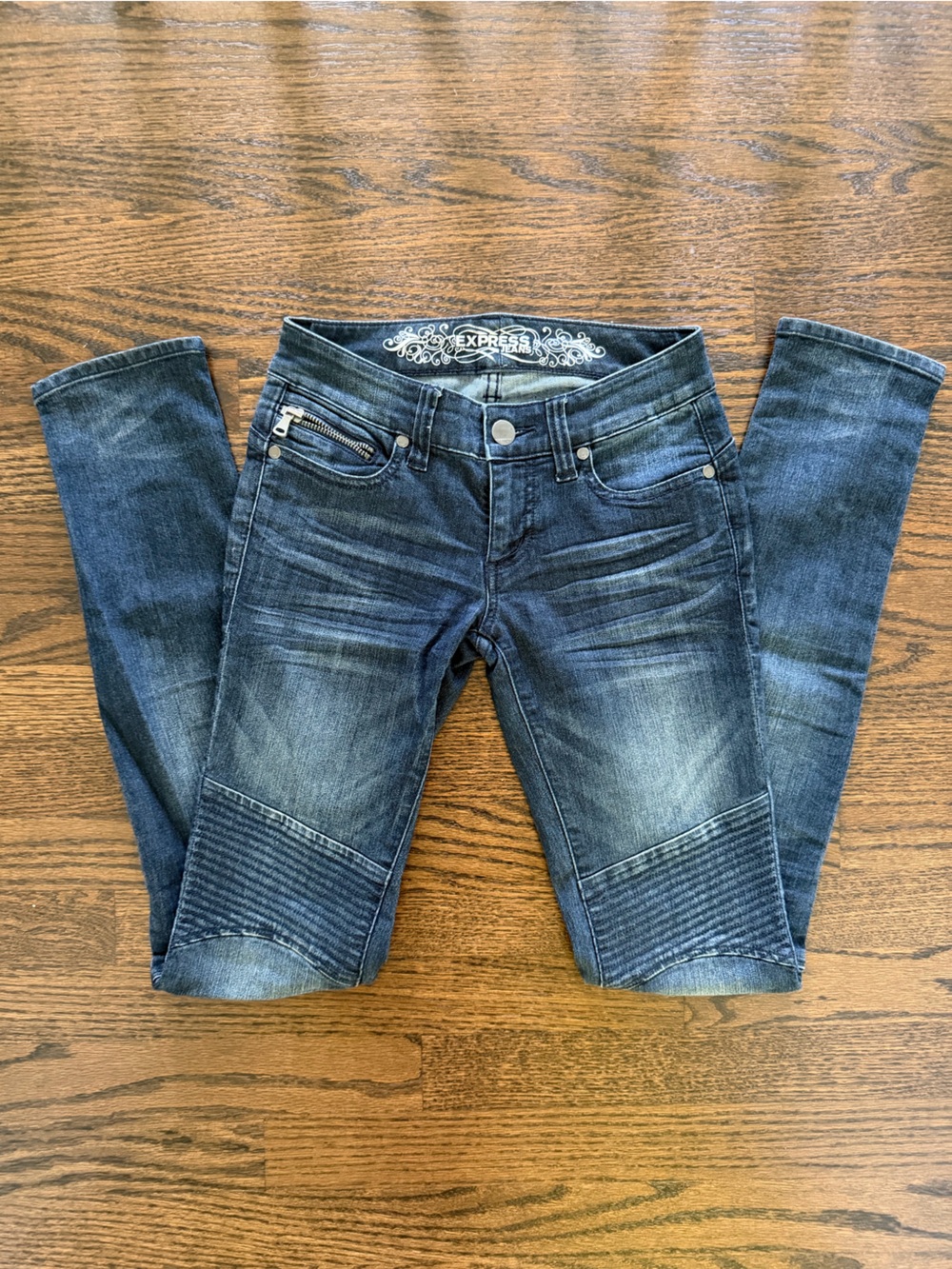 Express Moto Skinny Jeans Dark Wash Size 00